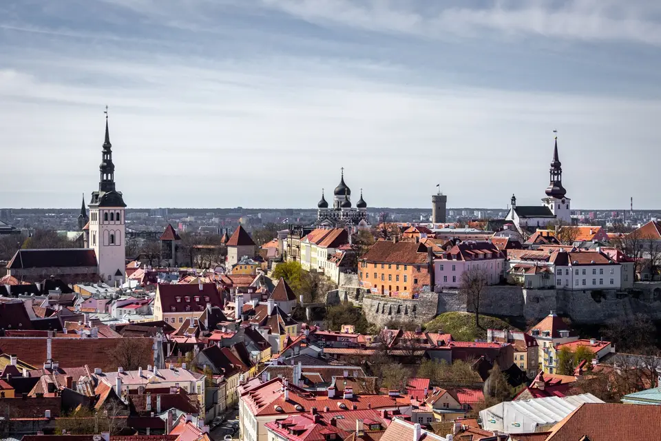 Tallinn Old Town rooftops and spires